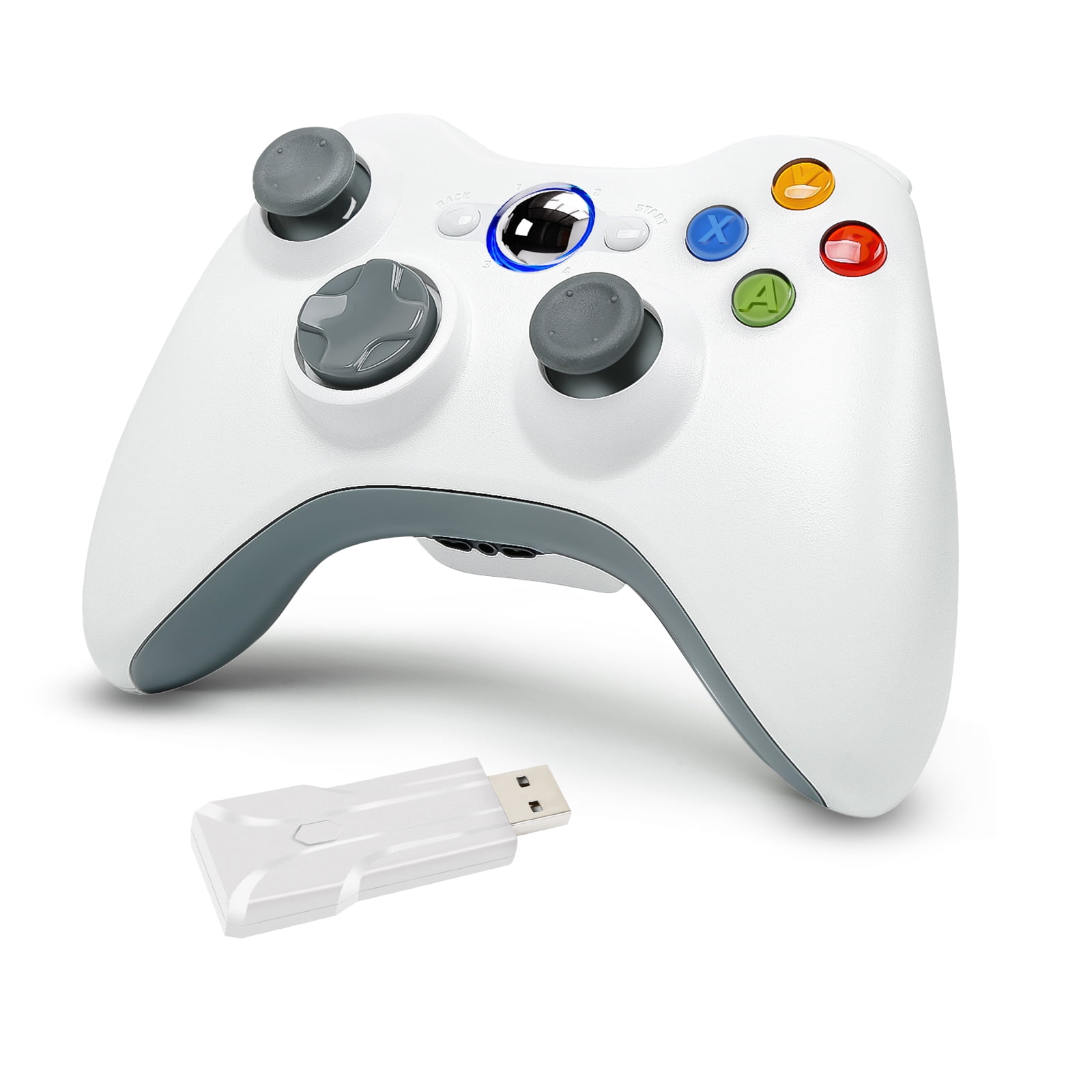Aap amateur redactioneel Bonadget Xbox 360 Controller, Wireless Controller for Xbox 360, 2.4GHZ Game Joystick  Controller Gamepad Remote Compatible with Xbox 360/360 Slim, PC Windows 7,  8, 10, White, 1Pack - Walmart.com