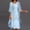 *Blue, variant on U Women's 2 Piece Chiffon Midi Dress Set,3/4 Sleeve Crew Neck Casual Summer Outfit Gray,Women's Plus M
