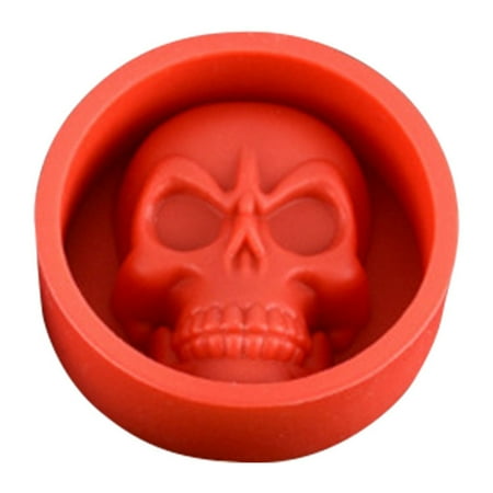 

Jocestyle Skull Cake Mold Halloween Decor Soap Baking Pan Kitchen Bakeware (Red)