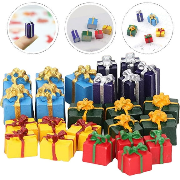 WHAMVOX  25 Pcs Compact Mini House Decor Christmas Village Decorations Fairy Indoor