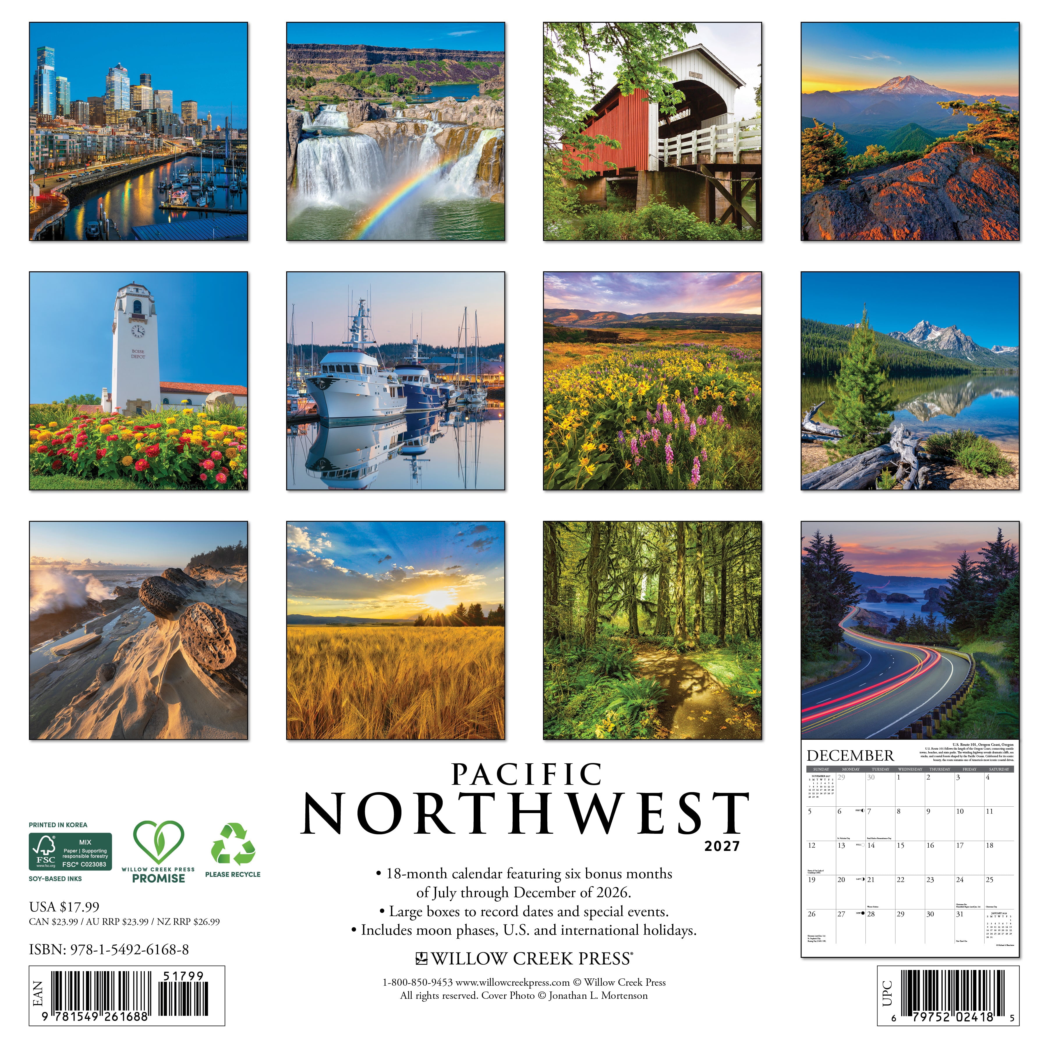 Willow Creek Press, Pacific Northwest 2027 Wall Calendar