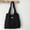 Black, variant on Women's Polka Dot Print Retro Underarm Tote Bag, Lightweight Soft Fabric Single Shoulder Shopper Handbag Black