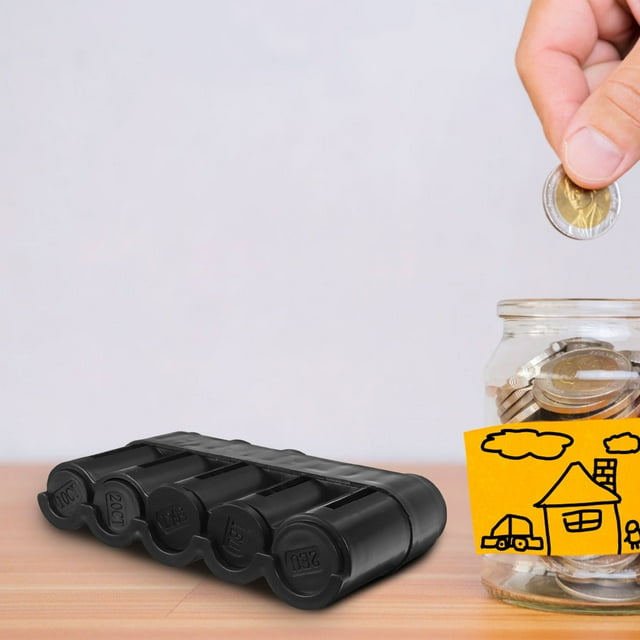 LABSERRON Black Plastic Coin Box with Multifunctional Design for Coin Storage and Small Item Organization