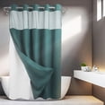 thumbnail image 1 of Estbridge [Rideau en Polyester 71*74 Po] Polyester 71*74 Po Ensemble de Rideau de Douche pour Salle de Bain d'Hôtel / Multiples Couleurs, Tissage Gaufré Sans Crochets, Doublure à Boutons-Pression, Dessus en Maille pour Fenêtre, 230 G/m2, Lavable, Gomme, 1 of 6