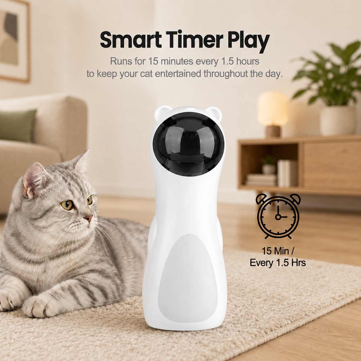 Juguete para gato, activado por movimiento, 5 modos de trayectoria, recargable, juguete láser interactivo para gatos aburridos de interior 5