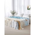 thumbnail image 5 of Summer Coastal Beach King Size Flat Sheet, Wrinkleproof & Fadeproof Cooling Flat Bed Sheet Only, Ocean Wave Starfish Shell Breathable Soft Bedding Top Sheets 105 x 98 Inches, 5 of 8