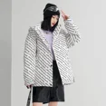 thumbnail image 3 of Abrigos con capucha para mujer, cuello alto, chaquetas gruesas con estampado de plumón de pato blanco, ropa holgada de estilo coreano, ropa informal cálida de invierno para mujer, 3 of 4