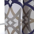 DriftAway Alexander Thermal Blackout Grommet Unlined Window Curtains, Spiral Geo Trellis Pattern, Set of Two Panels, Each Size 52"x84" (Navy/Gray) - image 2 of 4