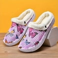 thumbnail image 2 of Mostsola Clogs Fuzzy Slippers for Women Butterfly Print Hollow out Slip on Plush House Shoes, 2 of 6