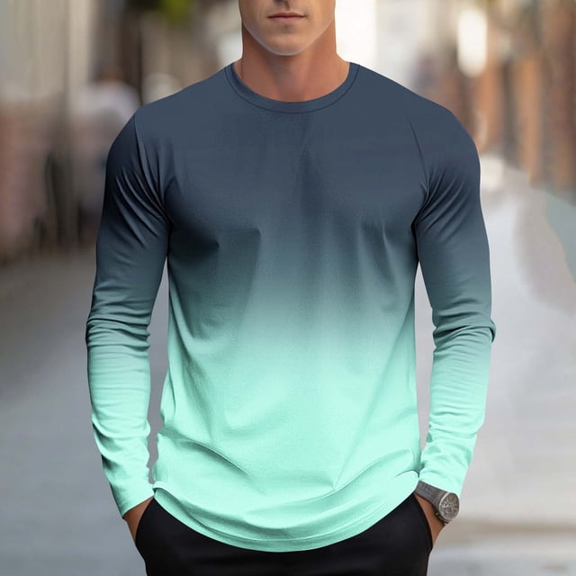 Blusas y camisas de manga larga con cuello redondo, moda casual para hombre, estampado deportivo, blusas de manga larga con cuello redondo, camisas para hombre, blusa de poliéster