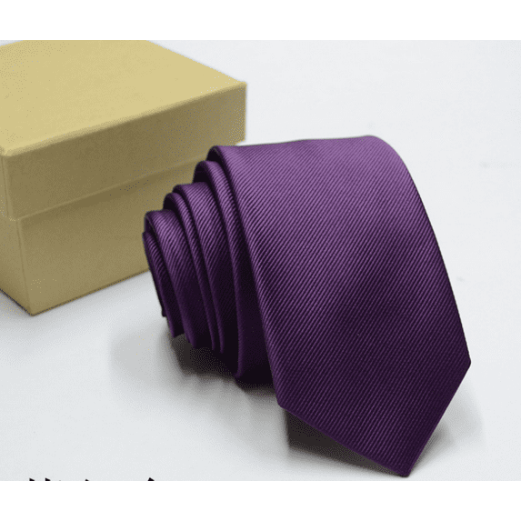 Mens Solid Polyester Textile Neckties Pure Color Neck Ties