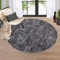 thumbnail image 2 of Garvee 3x3ft Round Modern Abstract Area Rug Solid Rug with Non Slip Rubber Backing, Washable Rug Low Pile Ultra Soft Indoor Carpet for Living Rooms Bedroom Dining Room, Dark Gray, 2 of 8