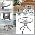 thumbnail image 5 of Patio Dining Set for 4 with Umbrella, Includes 4 Folding Chairs and Tempered Glass Top Table, Perfect Outdoor Furniture, 5 of 8