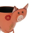 thumbnail image 6 of DecMode Pink Metal Pig Indoor Outdoor Planter with Floral Accents, 8" x 14" x 16", 6 of 14