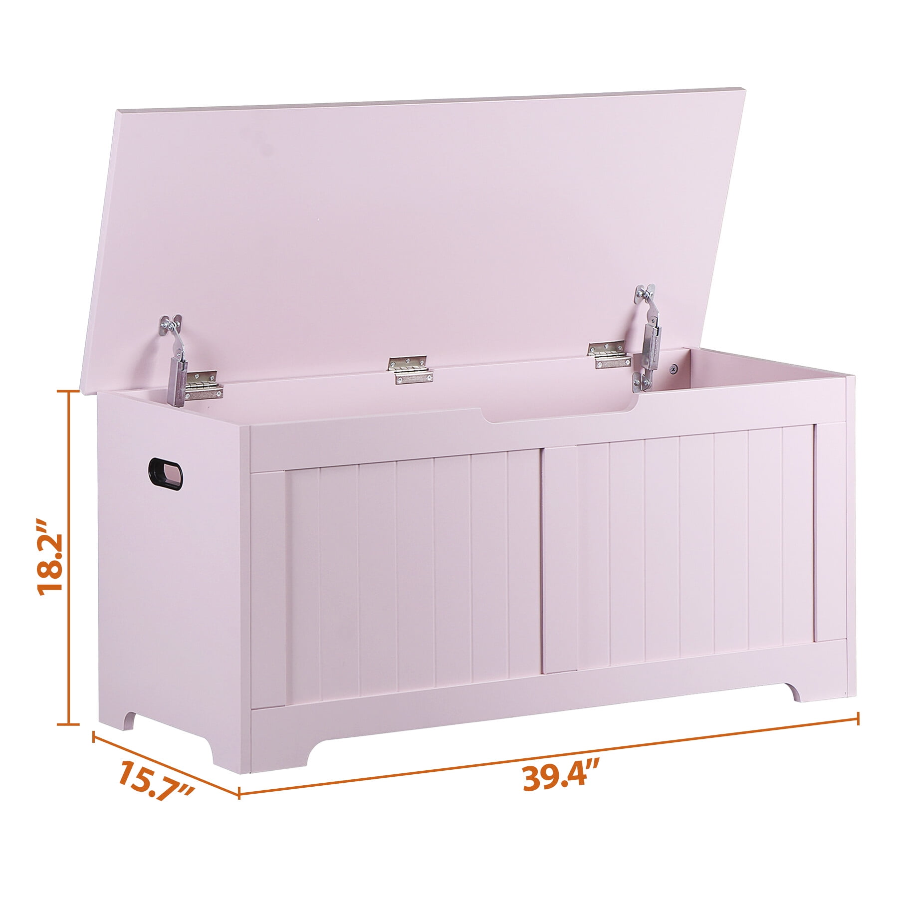 ZENSTYLE Lift Top Entryway Storage Chest/Bench with Side Handles, MDF Frame Toy Box, Pink