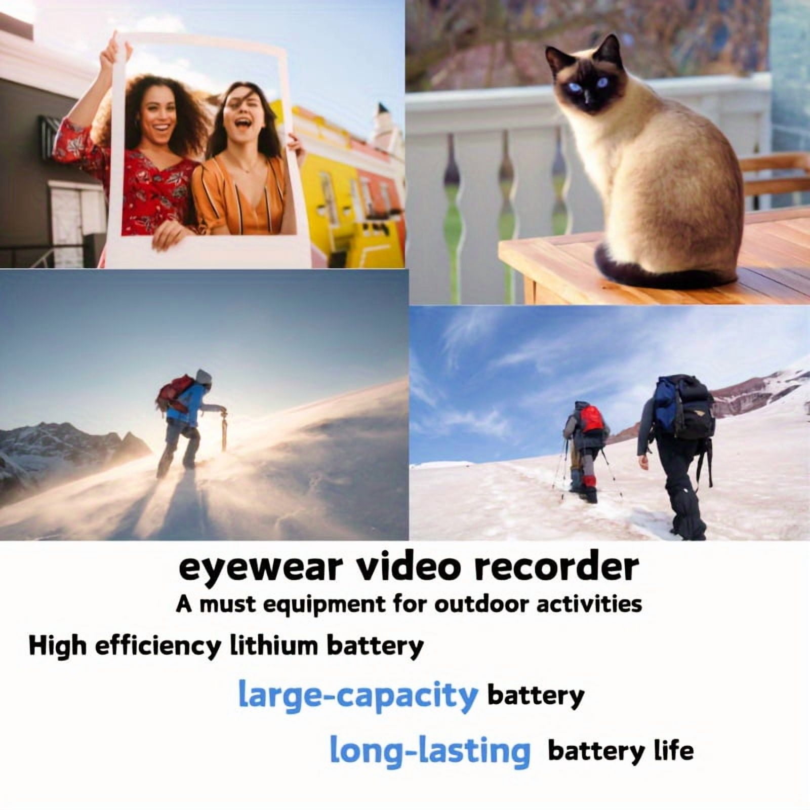 Valentine's Day Gift Smart Glasses 1080P Camera, Fashion Eyewear DV Recorder with Eye Protection, Sports Action Cam for Travel Camping Outdoor Activities