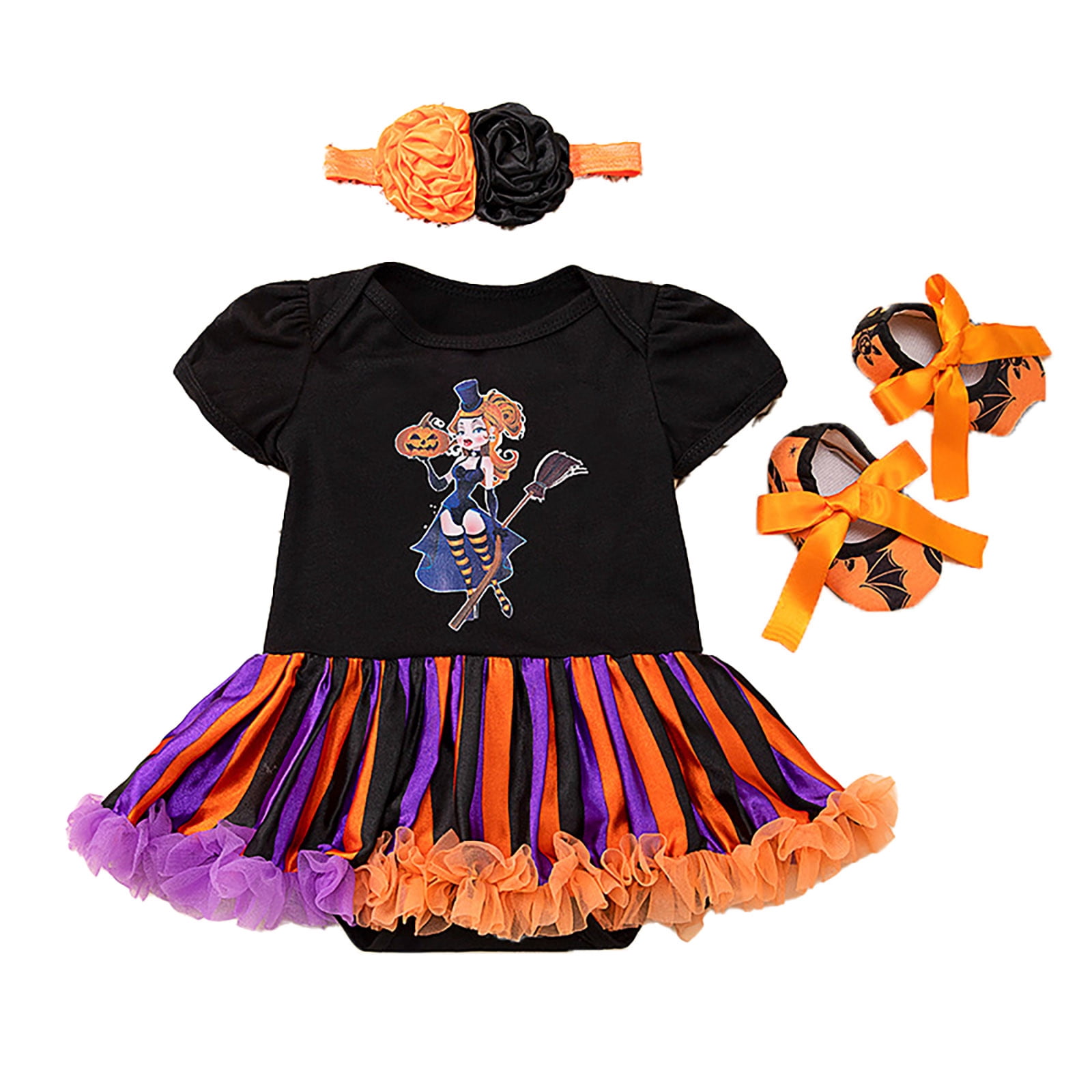 Ensemble Halloween Pour Poupée – Cape Citrouille Et Chapeau Sorcière, Accessoire Déguisement Peluche, Cadeau Festif