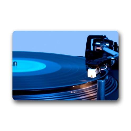 RYLABLUE Music Record Vinyl Record Turntable Doormat Floor Mats Rugs Outdoors/Indoor Doormat Size 23.6x15.7 inches