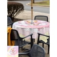 thumbnail image 5 of Outdoor Tablecloths with Umbrella Hole & Zipper, Bears 54x54 Inch Square Tablecloths, Cute Rainbow Clouds Moon Pink Purple Waterproof Table Cloth, Patio/Pool/Picnic Table Covers, 5 of 8