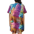 thumbnail image 6 of Fotbe Rainbow Melting Ice Cream Print Pajama Set for Women 2 Piece Loungewear Short Sleeve Tops and Shorts Set Soft Sleepwear-3X-Large, 6 of 7