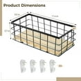 thumbnail image 4 of 2 cestas de madera de alambre de metal, cesta de almacenamiento de alambre de metal con base de madera, cesta de papel higiénico, organizador de almacenamiento de alambre para colgar en la pared o en, 4 of 5