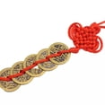thumbnail image 2 of EOEMY 5-Emperor China Knot Brass Metal 23mm Coin Red Tassel Wealth Lucky 12", 2 of 5