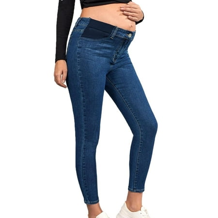 

Maternity Denim Skinny Cropped Jeans Medium Wash XL
