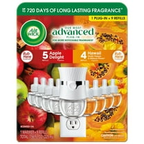 Airwick Essential Oils Air Freshener, 1 Unit   9 Refill (Apple Delight & Hawaii)