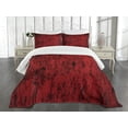 thumbnail image 3 of Ambesonne Abstract Quilted Bedspread Set 3 Pcs, Grungy Abstract Design, King Size, Black Red, 3 of 5