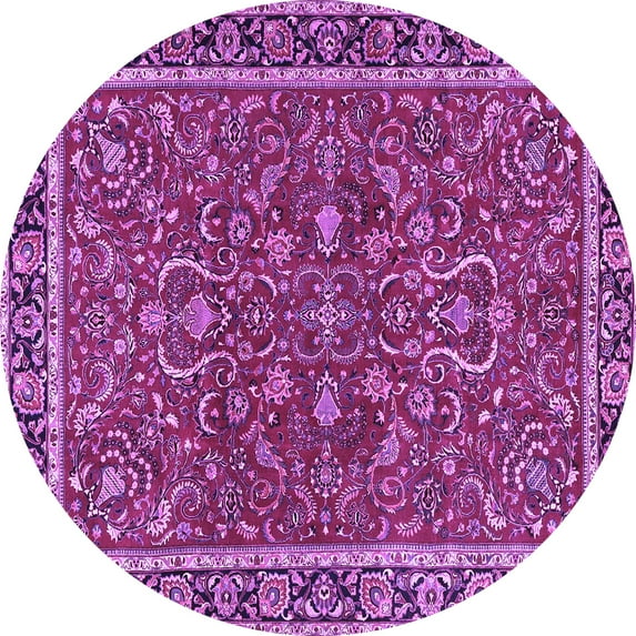 Ahgly Company Indoor Round Persian Purple Traditional Area Rugs, 5' Round