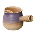thumbnail image 1 of Tetera de cerámica con mango lateral, Infusor de té portátil, tetera para casa de té, agua caliente hirviendo, Hotel, pícnic al aire libre Violeta Macarena Tetera, 1 of 8