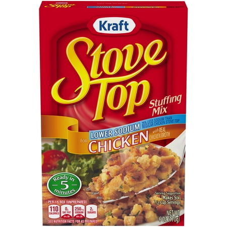 Kraft Stove Top Lower Sodium Stuffing Mix for Chicken 6 oz. Box