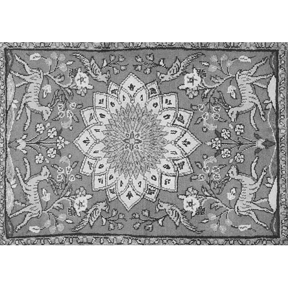 Ahgly Company Indoor Rectangle Animal Gray Traditional Area Rugs, 6' x 9'