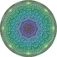 thumbnail image 1 of Ahgly Company Machine Washable Indoor Round Transitional Mint Green Area Rugs, 4' Round, 1 of 7