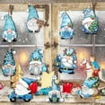 thumbnail image 7 of 12-Piece Blue Handcrafted Wooden Ornaments - Festive Christmas Tree Decorations with Scandinavian Holiday Designs,Sky Blue, 7 of 7