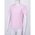 thumbnail image 4 of Nyeemya Boys Girls Cotton Solid Short Sleeve Crewneck T-Shirt Basic Athletic Running Tee Top Pink 140, 4 of 7