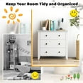 thumbnail image 6 of DORTALA 3 Drawer Dresser, Chest of Drawers with Metal Knobs, Bedside Table Storage Tower Organizer for Bedroom, Entryway, Nursery, 28.5" x 18" x 26", White, 6 of 7