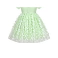 thumbnail image 5 of Girls Dress 3D Butterfly Green Floral Lace Top Square Collar Short Sleeve 8 Years, 5 of 6