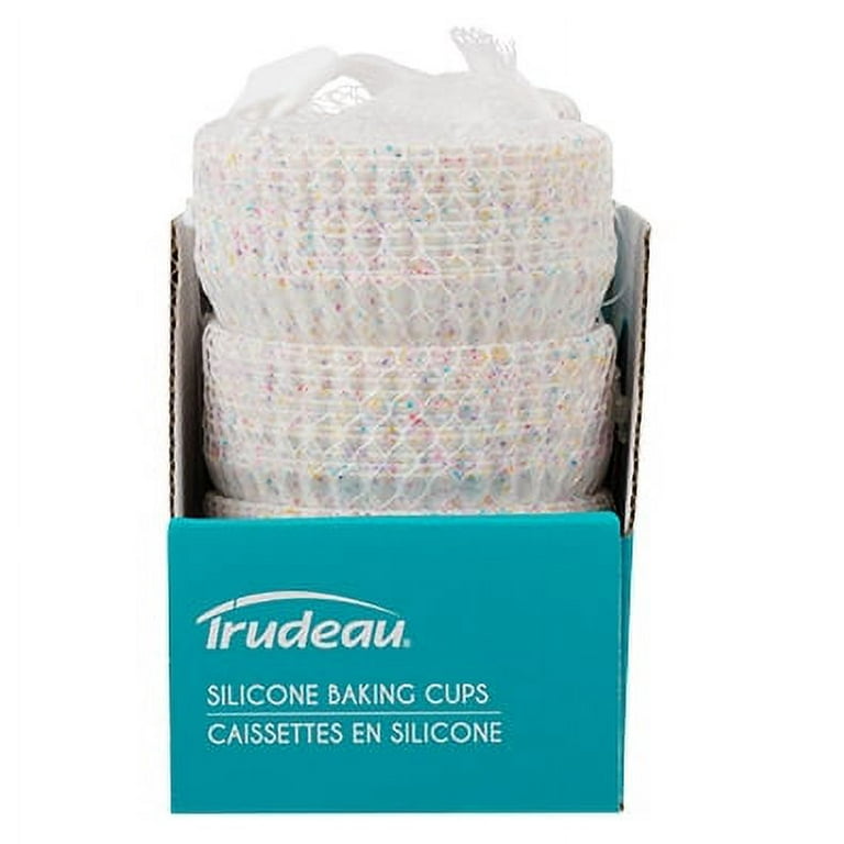 Trudeau Silicone 12 Count Standard Muffin Baking Cups Cake Pan, Multi-Color  Confetti, Dishwasher Safe 
