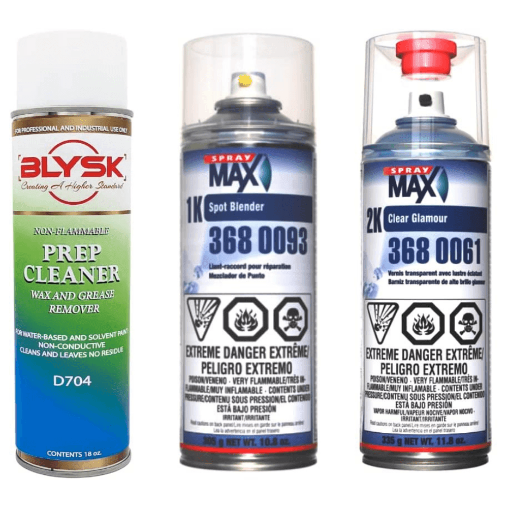 Blysk Bundle - Spray Max Clear Glamour, Prep Cleaner, Flexible Primer & Textured Coating (4)