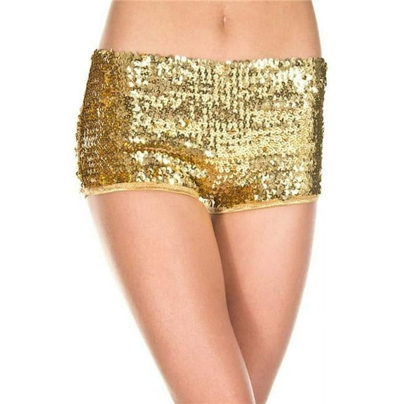 Music Legs Women's 145-GOLD Sequined Booty Shorts - Gold