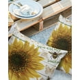 thumbnail image 2 of Watercolor Sunflowers Outdoor Pillow Covers Set of 2, Farm Honey Bee Butterfly Decorative Waterproof Throw Pillowcase Vintage Wood Planks Cotton Linen Soft Cozy Cushion Cover Pillowsham 16x16In, 2 of 6
