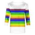 thumbnail image 4 of Aboser Pride Shirts Women Rainbows Graphic Tees LGBTQ Equality Shirts Ally LGBT Men Women Gift T-Shirt LGBTQ 3/4 Sleeve Tops, 4 of 4