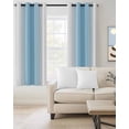 thumbnail image 2 of Sky Blue White Blackout Curtains for Bedroom Living Room Darkening Curtains 63 Inches Long Gradient Vertical Stripes Minimalist Window Curtain 2 Panels Set Window Treatment Grommet Drapes 52"x63", 2 of 9