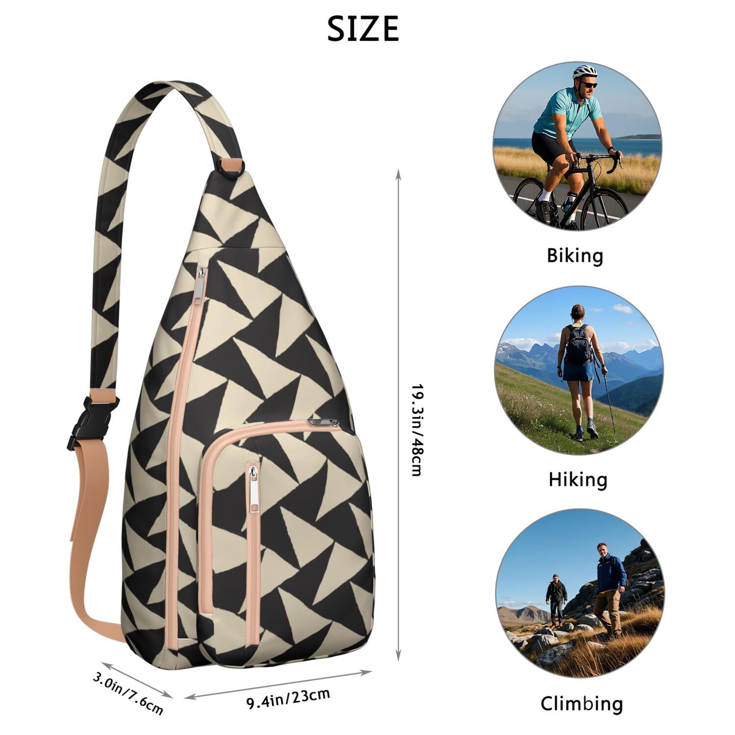 Winter Plaid Chest Bag - Cozy Buffalo Check Print Sling Backpack (Seasonal Style, Tear-Resistant)