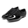 thumbnail image 3 of Zapatos Bruno Marc BMUMOX2507 de terciopelo y charol con cordones 8.5 Negro, 3 of 7