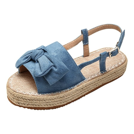 

Sentuca Women s Bowknot Open Toe Casual Shoes Solid Comfortable Platform Sandals Shoes