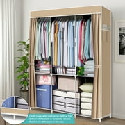Portable Closet Storage Organizer Clothes Wardrobe Shoe Clothing Rack Shelf Dustproof Non-woven Fabric, Quick and Easy to Assemble