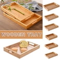 thumbnail image 6 of XIBUFE Tray Household Tea Cup Tea Tray Wooden Hotel Restaurant Tray Bread Barbecue Tray, 6 of 7