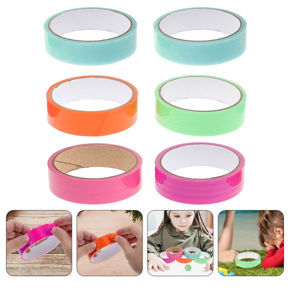 SEWACC 6 Rolls Colored Sticky Ball Tape Transparent Adhesive Tape for Adults